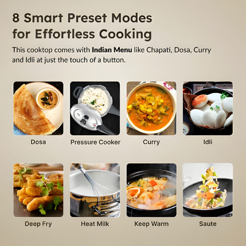 PRESTIGE PIC 20 NEO Induction Cooktop 1600W | Indian Menu Options | Automatic Voltage Regulator | Timer with user pre-set