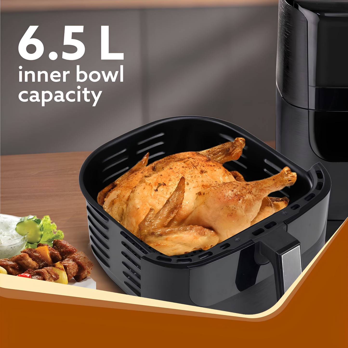 AGARO Digital Air Fryer, 6.5 Ltr | 12 Preset Cooking Modes | 360 Degrees Air Circulation With Variable Temperature Settings | Frying, Grilling, Toasting, Roasting, 1800 W, Black.