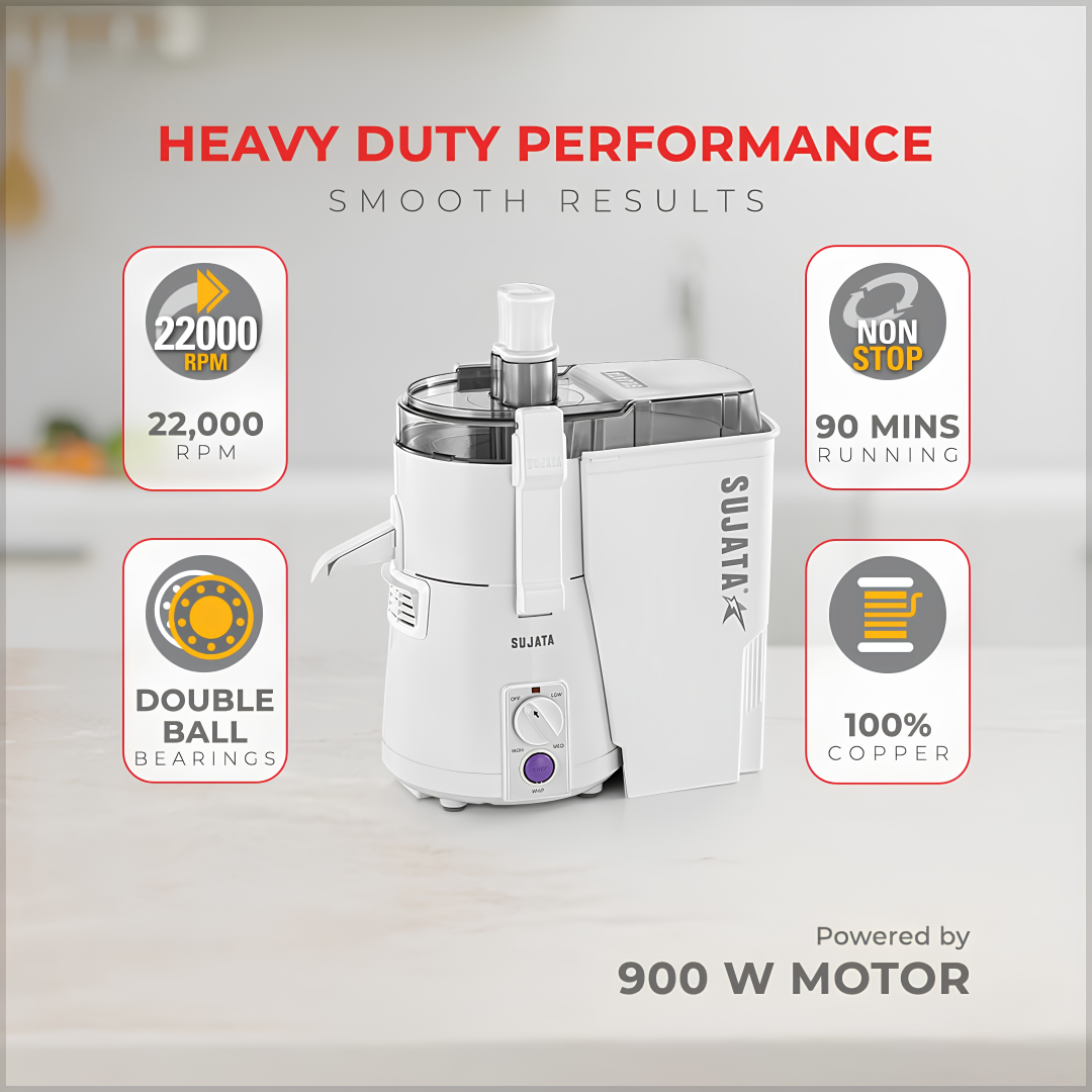 SUJATA POWERMATIC MAXIMA The All-In-One Juicer Mixer Grinder | 3 Jars | 900 Watt