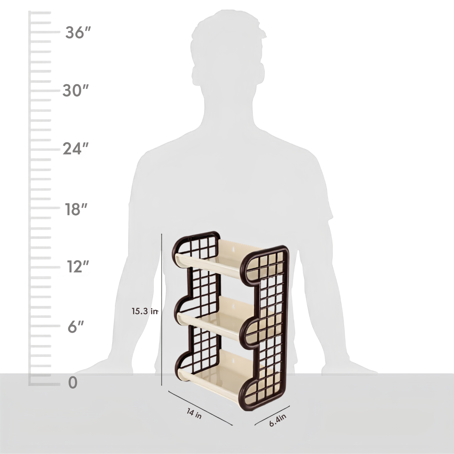CELLO Tokyo 3 Layers Plastic Storage Shelf |Multipurpose Shelf | For Home, Office, Showroom, Shops | Attractive Colours