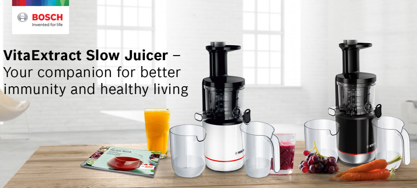 Bosch Lifestyle MESM 731 MIN 150-Watt Cold Press Slow Juicer (Black) - Premium Slow Centrifugal Juicers from Bosch - Just Rs. 18999! Shop now at Surana Sons