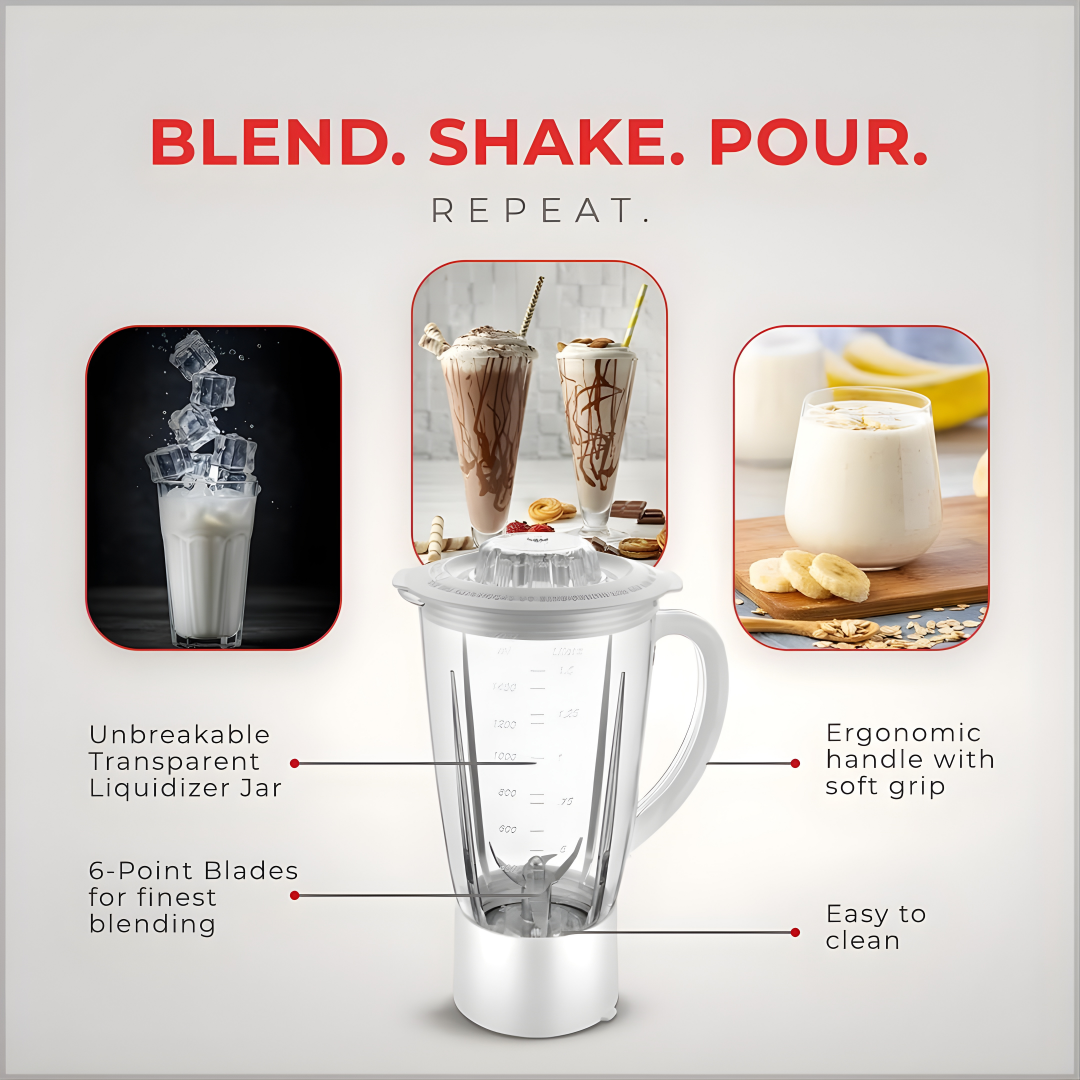 SUJATA Supermix Mixer Grinder|900 Watts Double Ball Bearing Motor|22000 RPM|Non-Stop 90 Mins Running|3 Jars including 1750 ml Blender, 1000 ml Grinder, 500 ml Chutney Jar| White