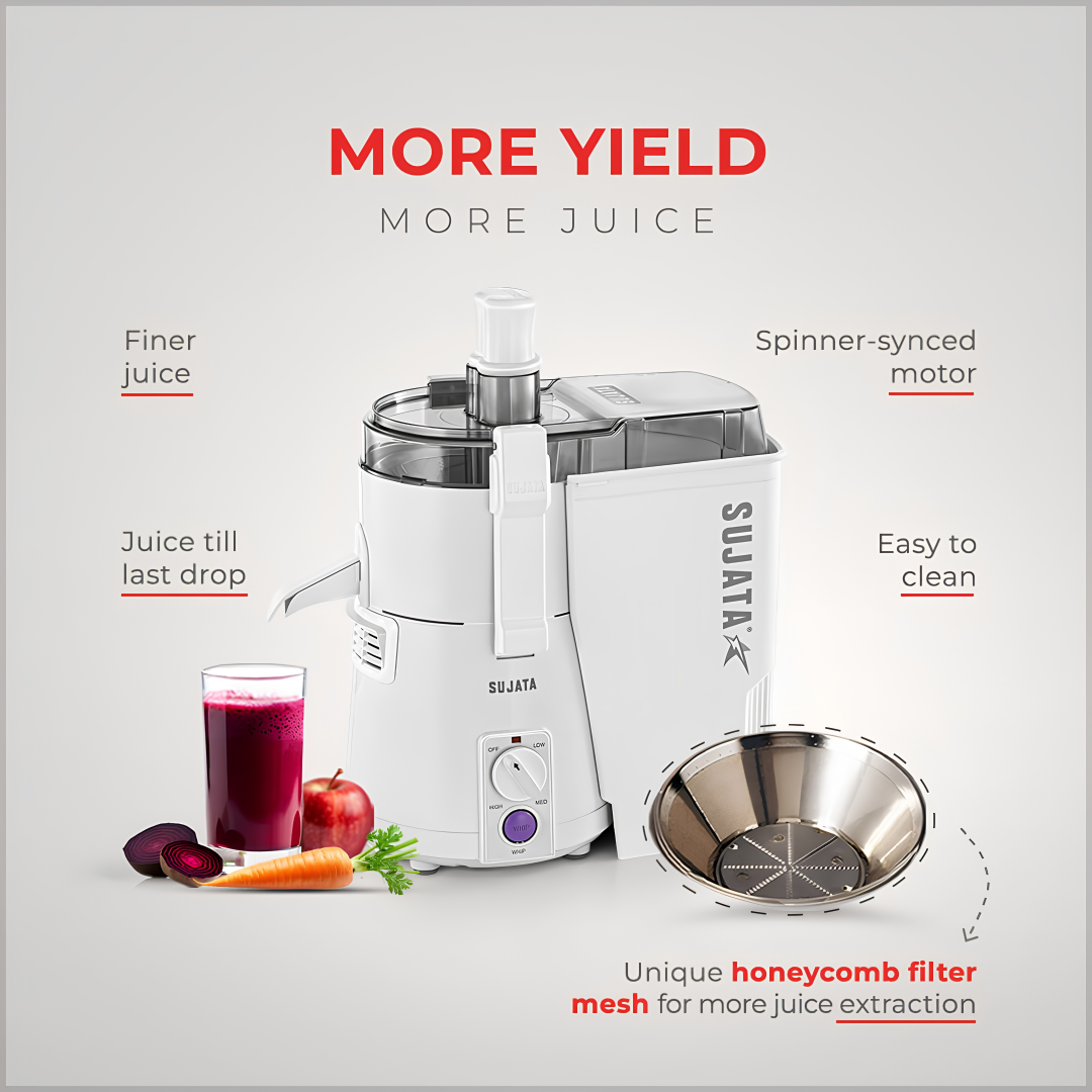 SUJATA POWERMATIC MAXIMA The All-In-One Juicer Mixer Grinder | 3 Jars | 900 Watt