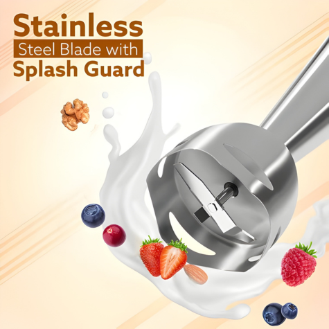 AGARO Regency Hand Blender, 600 W, Variable Speed Modes & Speed Regulator, Stainless Steel Blades, Mixing, Blending, Whisking, Low Noise