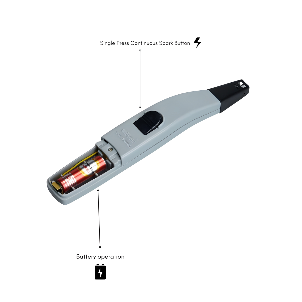 CELLTONE Zoom Electric Gas Lighter For Kitchen Use - Battery Operated Continuous Spark For Gas Stove | 6 Months Warranty