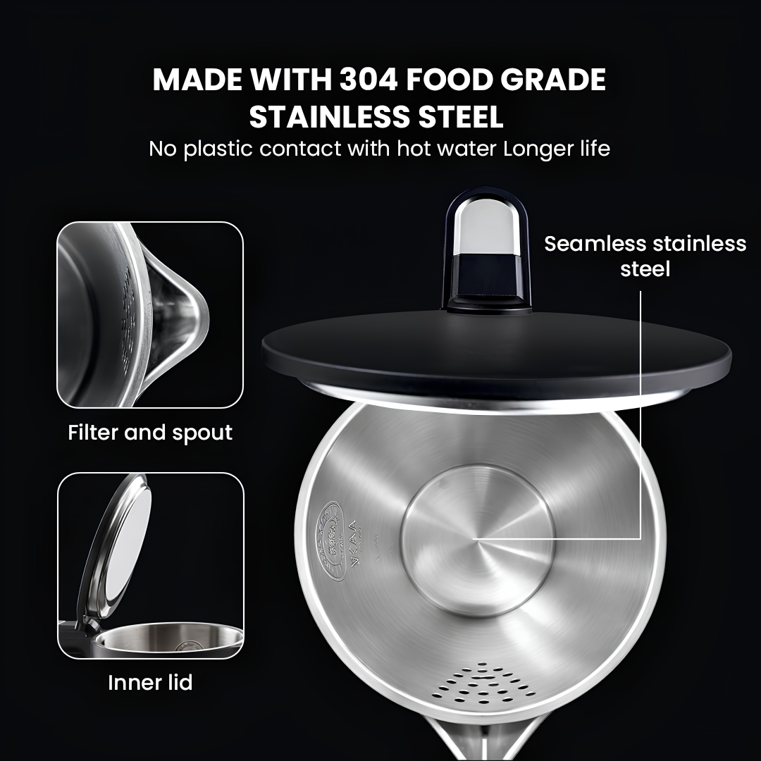 SUJATA 1380 W Electric Kettle EK01 1.5 Litre | Strix Controller (Dry Heat Protect) | Cool Touch | 3 Way Auto Shut Off | Stainless Steel | Double Wall Cool Touch | 360 Degree base | Black