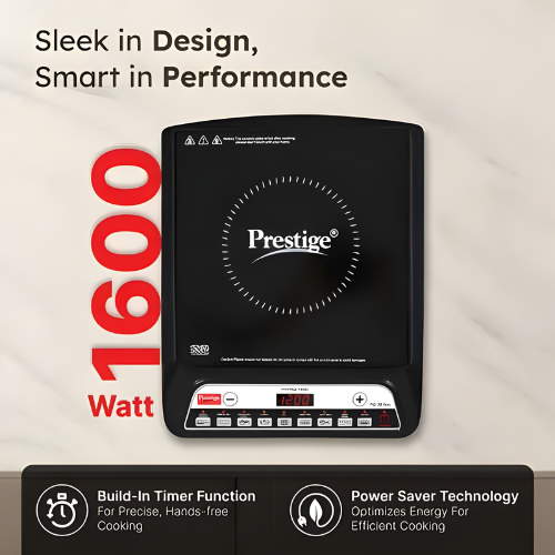 PRESTIGE PIC 20 NEO Induction Cooktop 1600W | Indian Menu Options | Automatic Voltage Regulator | Timer with user pre-set