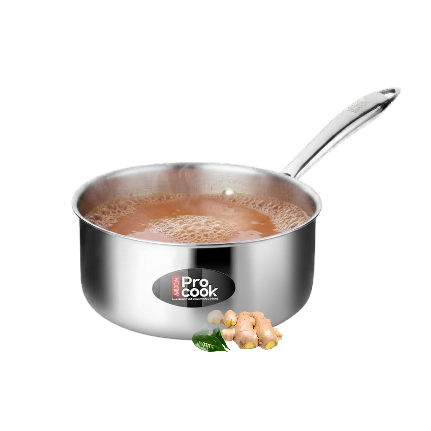 Milton Pro Cook Induction Cookware & Gas Stove Friendly Triply Stainless Steel Sauce Pan 12cm |Without Lid | Tea Pan with Sturdy Handle | Milk Boiler | Multipurpose Cooking Pan for Milk Soups