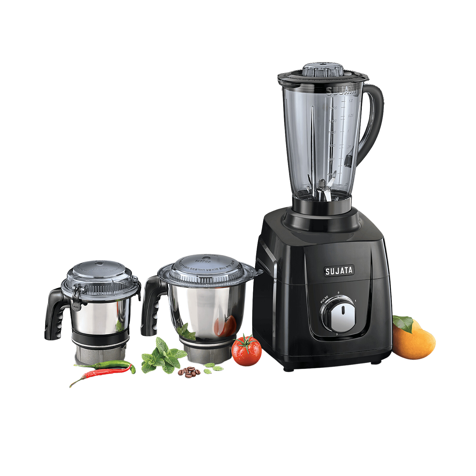 SUJATA 1000 Watt Mixer Grinder, Black | MG01 | 3 Jar - Premium Mixer Grinder from Sujata - Just Rs. 7299! Shop now at Surana Sons