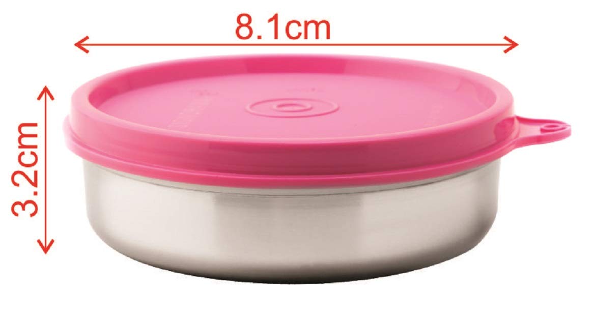 Signoraware Stainless Steel Mini Mate Container with Silicon Leakproof Airtight Lid, 60 ml Each, Set of 2 X 2 Sets (4 Pcs) - Premium Leak Proof Containers from Signoraware - Just Rs. 425! Shop now at Surana Sons