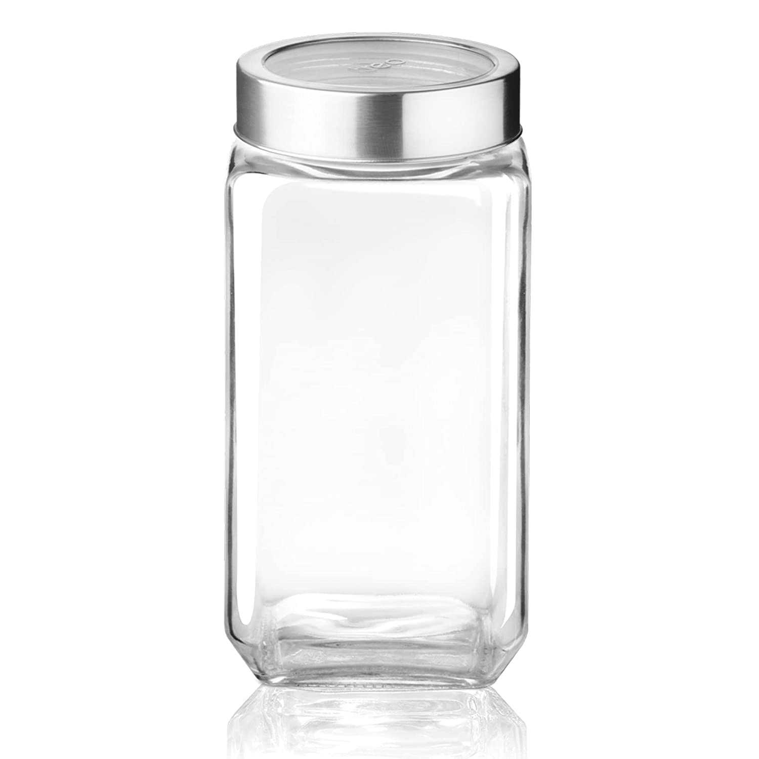 Treo By Milton Cube Storage Glass Jar, Transparent BPA Free
