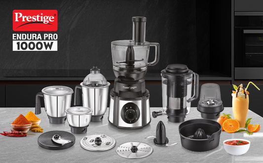 Prestige Endura Pro 1000 Watt Multi Functional Mixer Grinder | Food Processor | 6 Jars