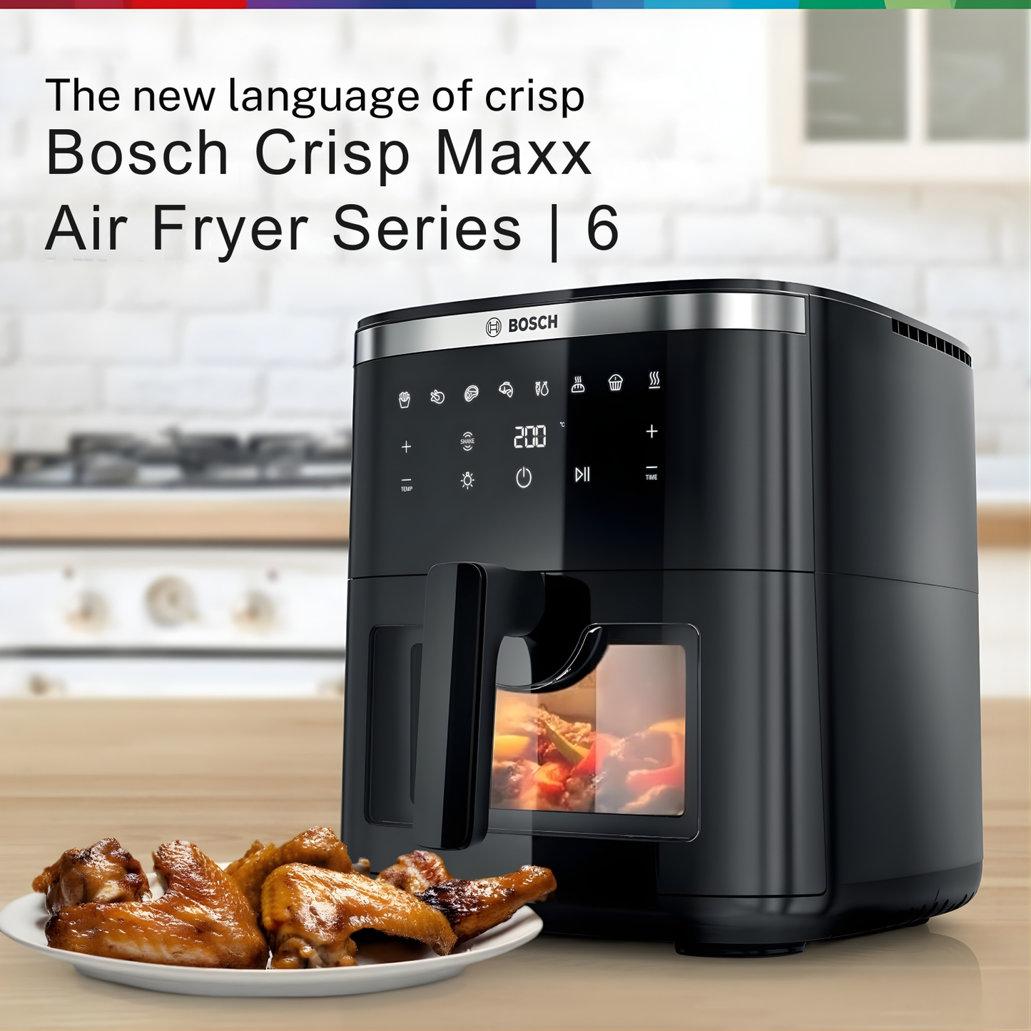 BOSCH Series 6 Air Fryer Black MAF671B0IN | 7.2 Ltr | 1800 W | Touch Control