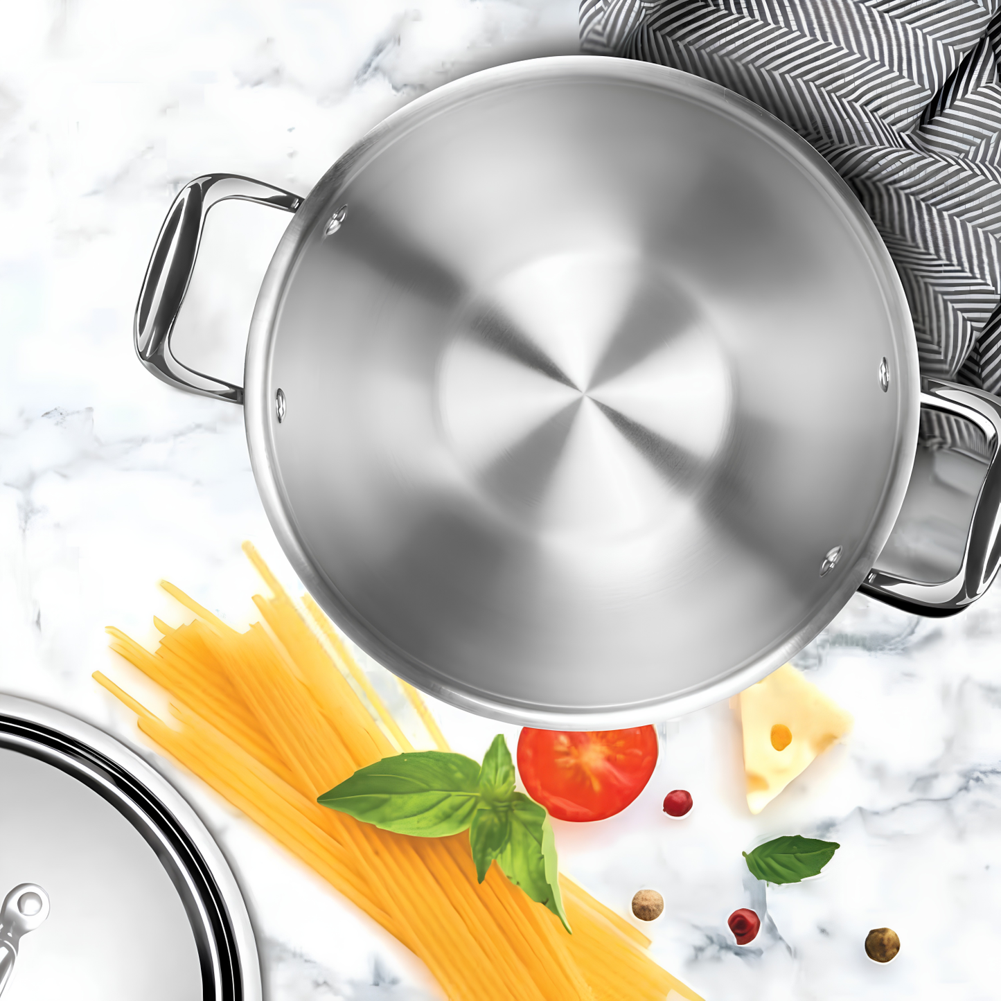 MILTON Pro cook Induction Cookware & Gas Stove Friendly Triply Stainless Steel Kadhai with SS Lid | Deep Fry Pan | 3-Layer Durable Construction | Sturdy Handle | 3 Year Warranty | Silver