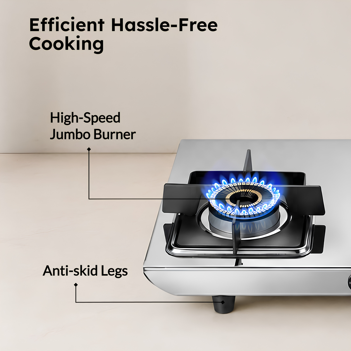 PRESTIGE Valora 03B Premium Heavy Stainless Steel Body L.P. Gas Stove 3 Brass Burners | Wind Guard Pan Support | 360° Revolving Nozzle | Removable Spill Tray