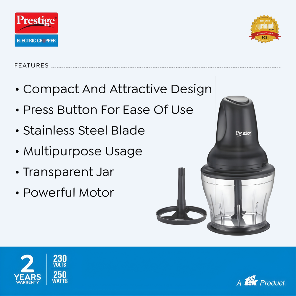 PRESTIGE PEC 4.0 Electric Vegetable & Fruit Chopper | Warranty 2 Years