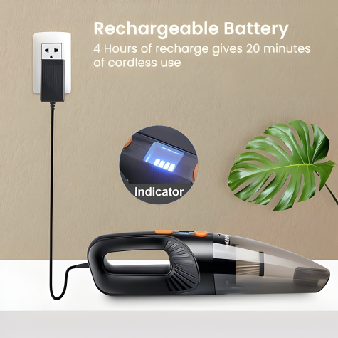 AGARO Car Vacuum Cleaner HVC1081 | Portable, Handheld, 110W,  5.5KPA Power Socket