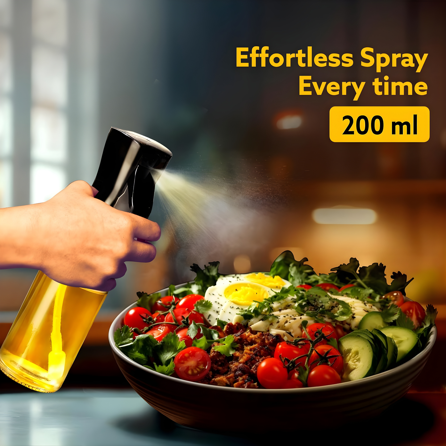 AGARO Elegant Oil Sprayer For Cooking, 200 Ml, Glass Body, Refillable Cooking Oil Spray Bottle, Oil Spritzer !