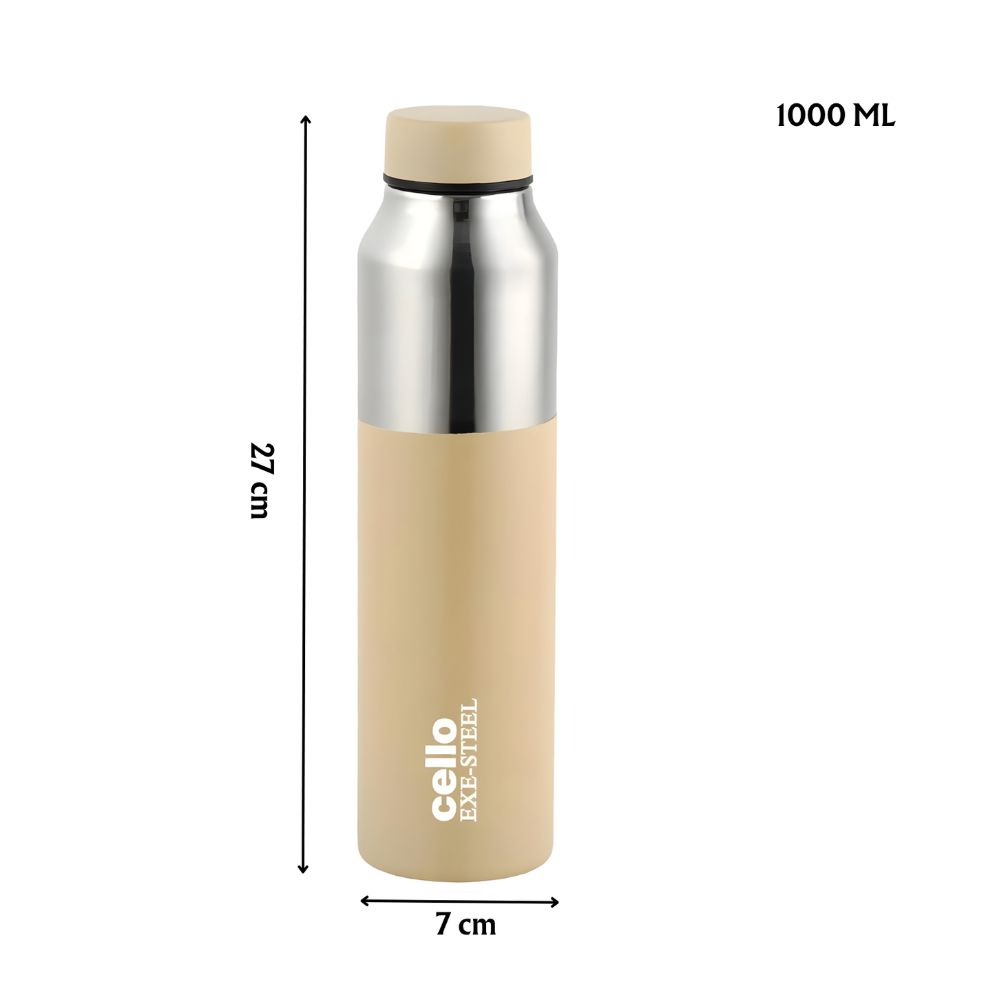 CELLO Arctic Stainless Steel Water Bottle for Office, Fridge & Daily Use | 1000 ML