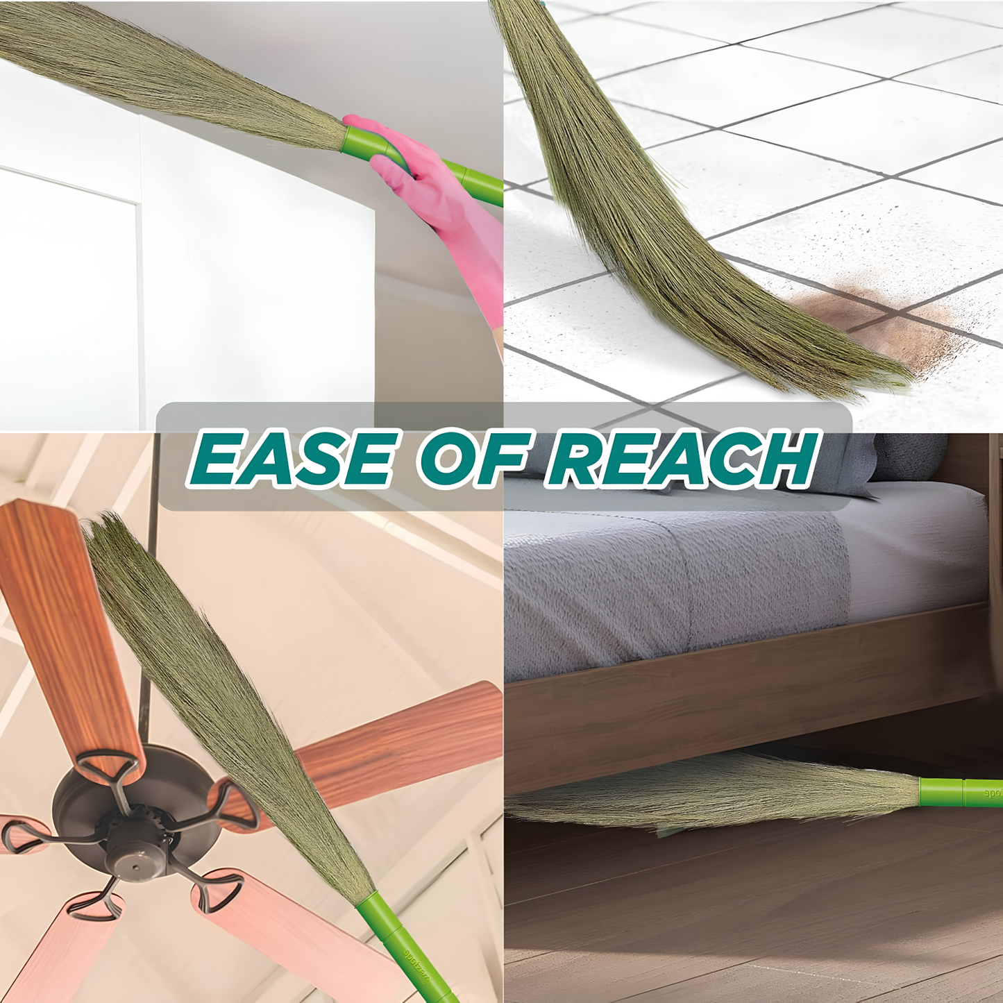 SPOTZERO By Milton Spotzero Airavat Premium Grass Broom I Shillong & Silchar Grass Blend I Extra Long Ergonomic Handle Design, 1 Pcs