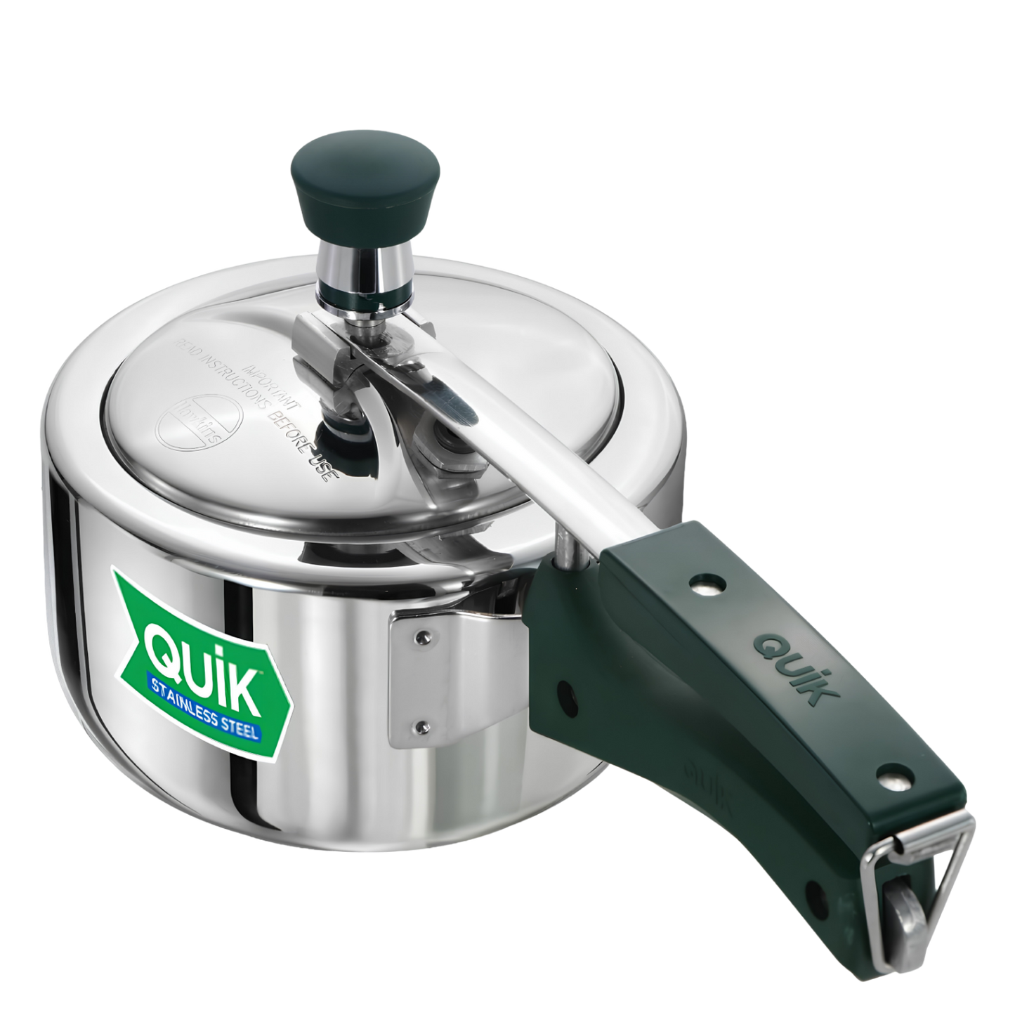 Hawkins Quik 1.5 Litre Stainless Steel Pressure Cooker | Straight Body | Induction & Gas Compatible | Ideal for 1–2 persons | ISI Certified | Guaranteed for 5 year | Silver (QSP15)