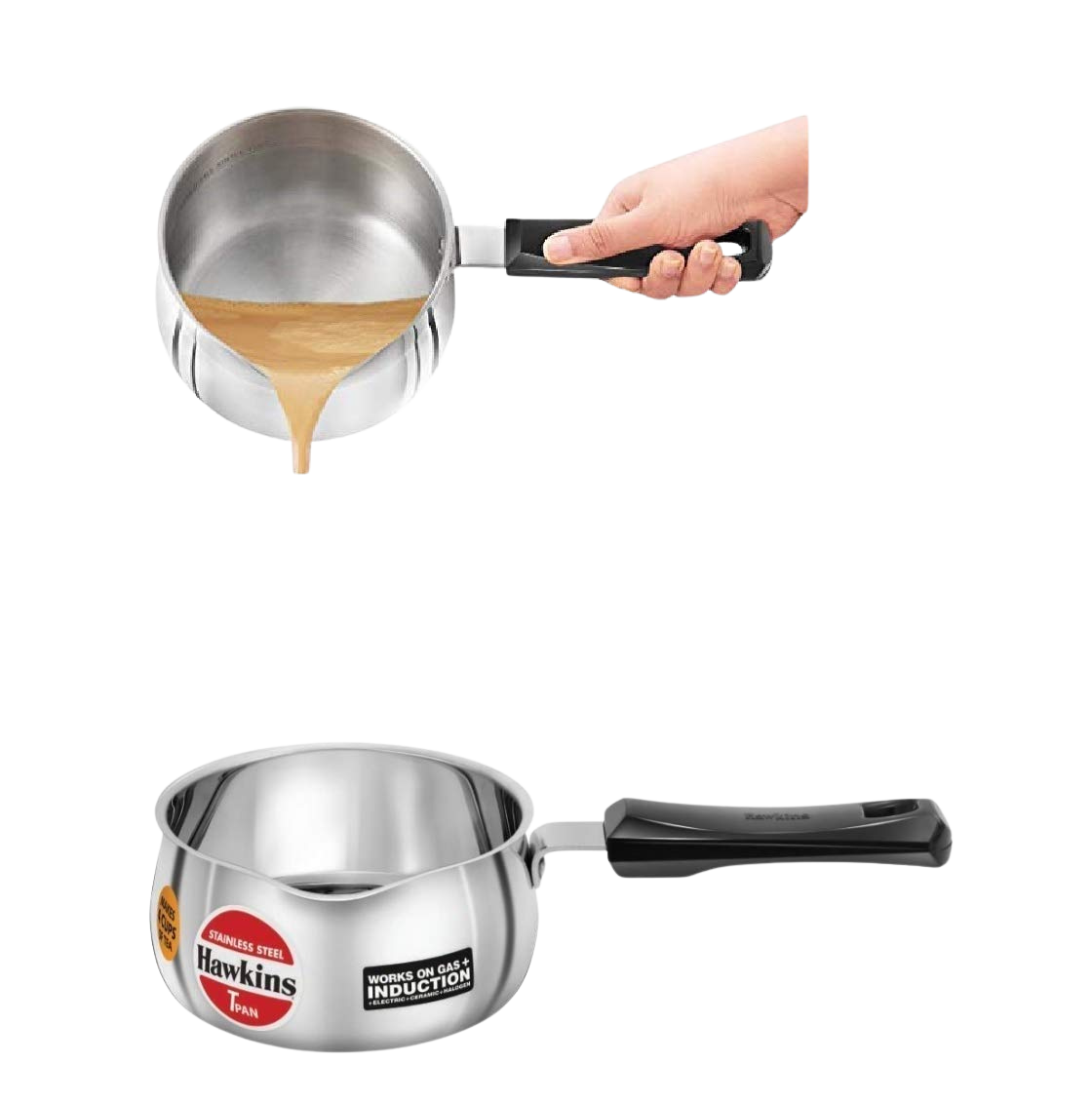 Hawkins 1 Litre Tpan, Stainless Steel Tea Pan, Induction Sauce Pan, Chai Pan, Small Pan, Silver (SST10) - Premium Sauce/Tea Pan from Hawkins - Just Rs. 833! Shop now at Surana Sons