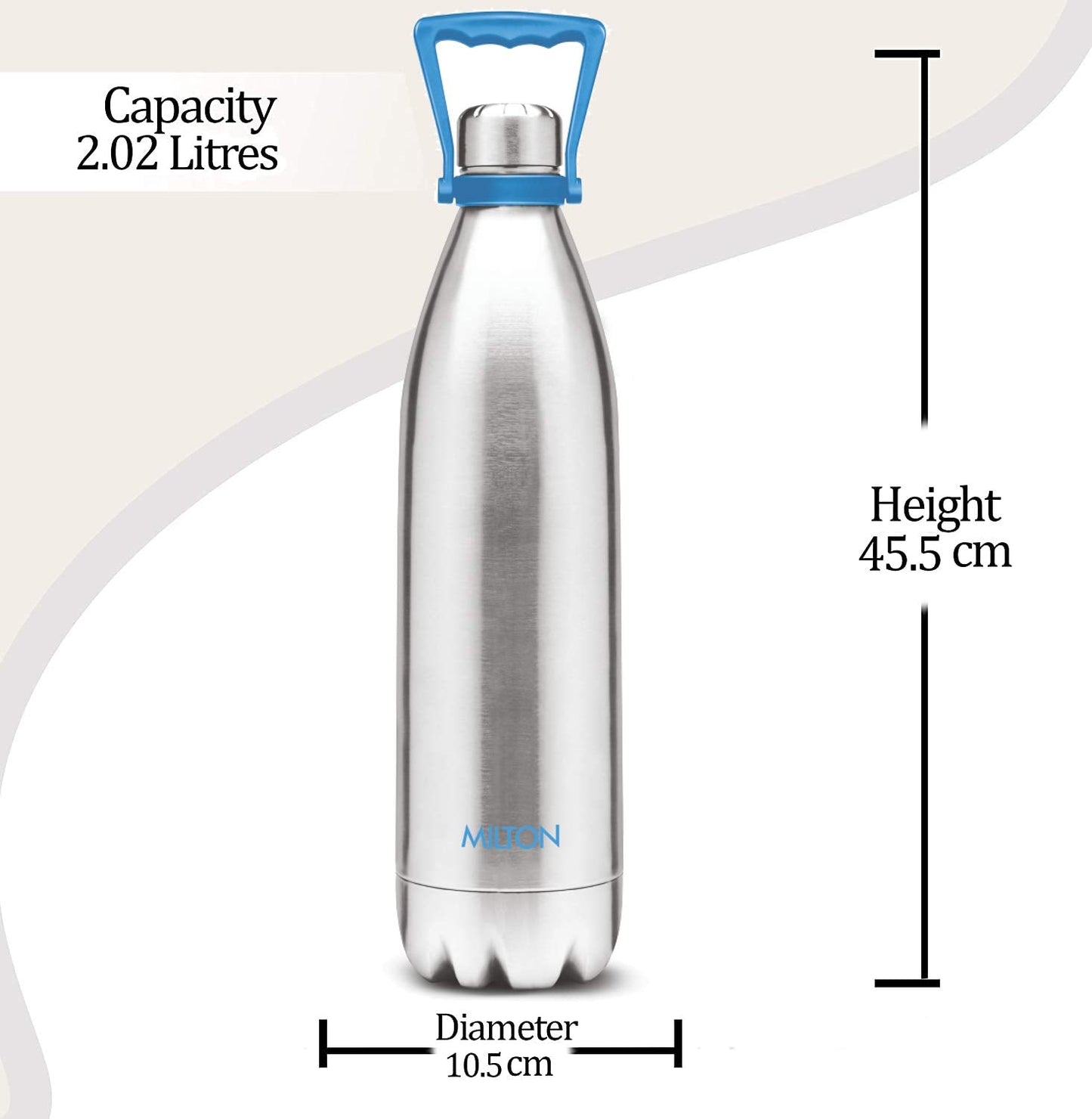 Milton Duo 2200 Thermosteel 24 Hours Hot and Cold Water Bottle with Handle, 2.02 Ltr | Leak Proof | - Premium Hot & Cold Steel Vacuum Bottles from Milton - Just Rs. 1899! Shop now at Surana Sons