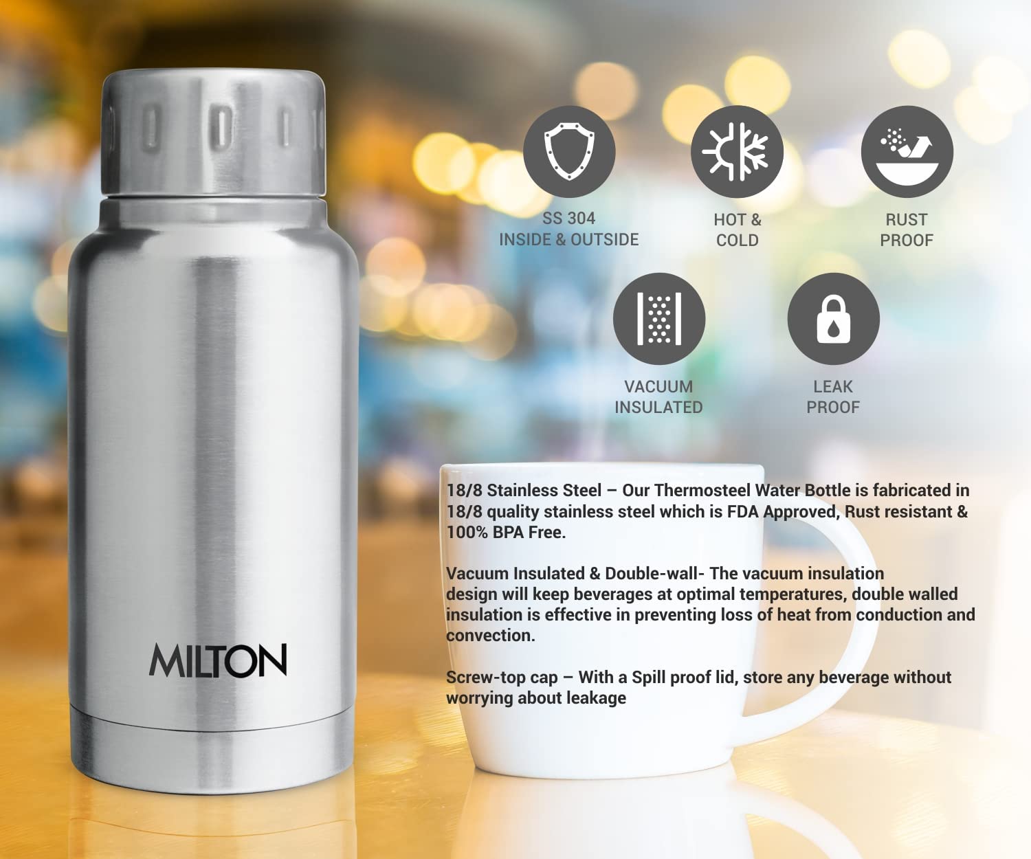 Vacuum Flask Best Insulated Hot Water Bottle Milton Elfin