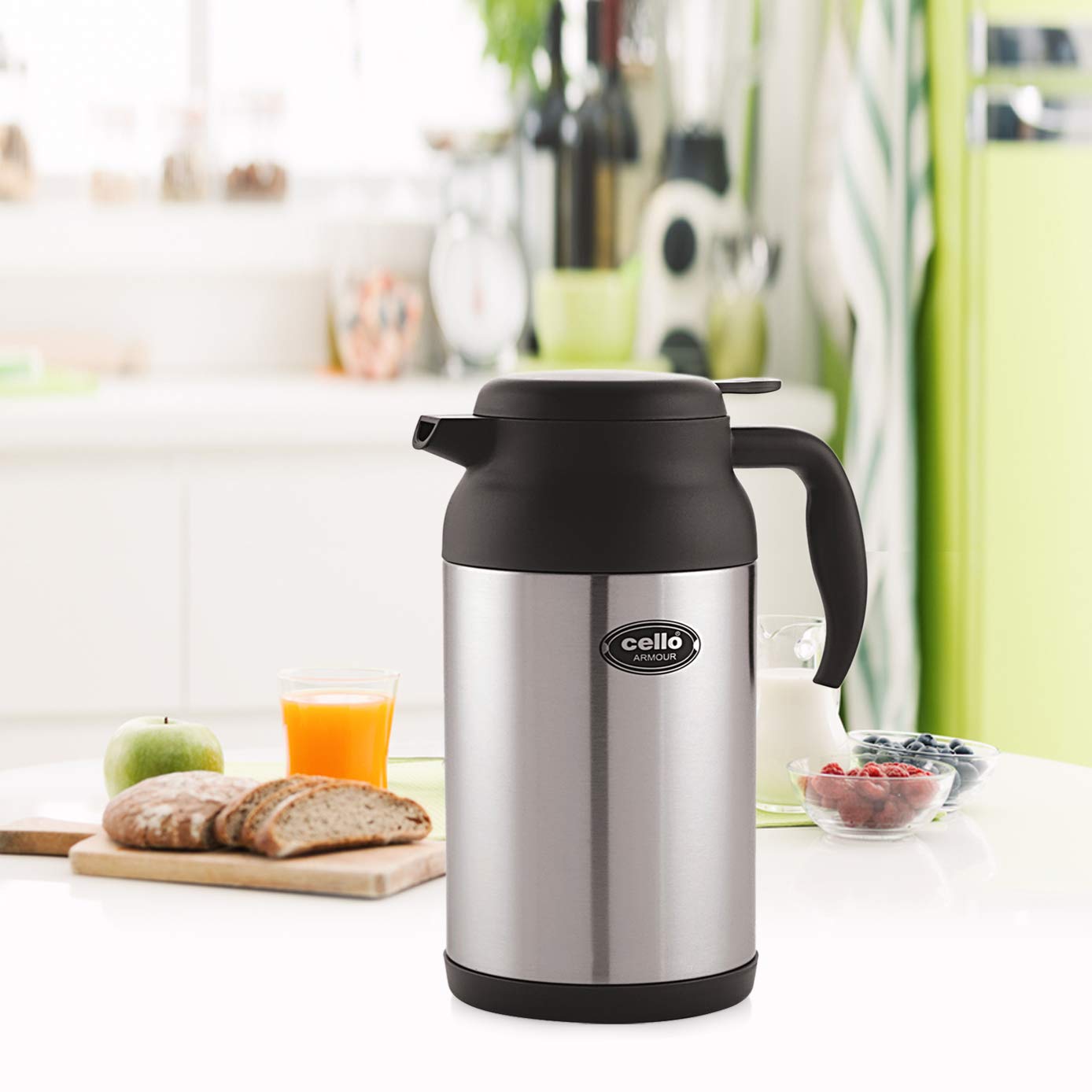 Cello Armour Stainless Steel, Double Walled, Vacusteel Carafe | Thermos | Hot & Cold - Premium Thermos from Cello - Just Rs. 1148! Shop now at Surana Sons