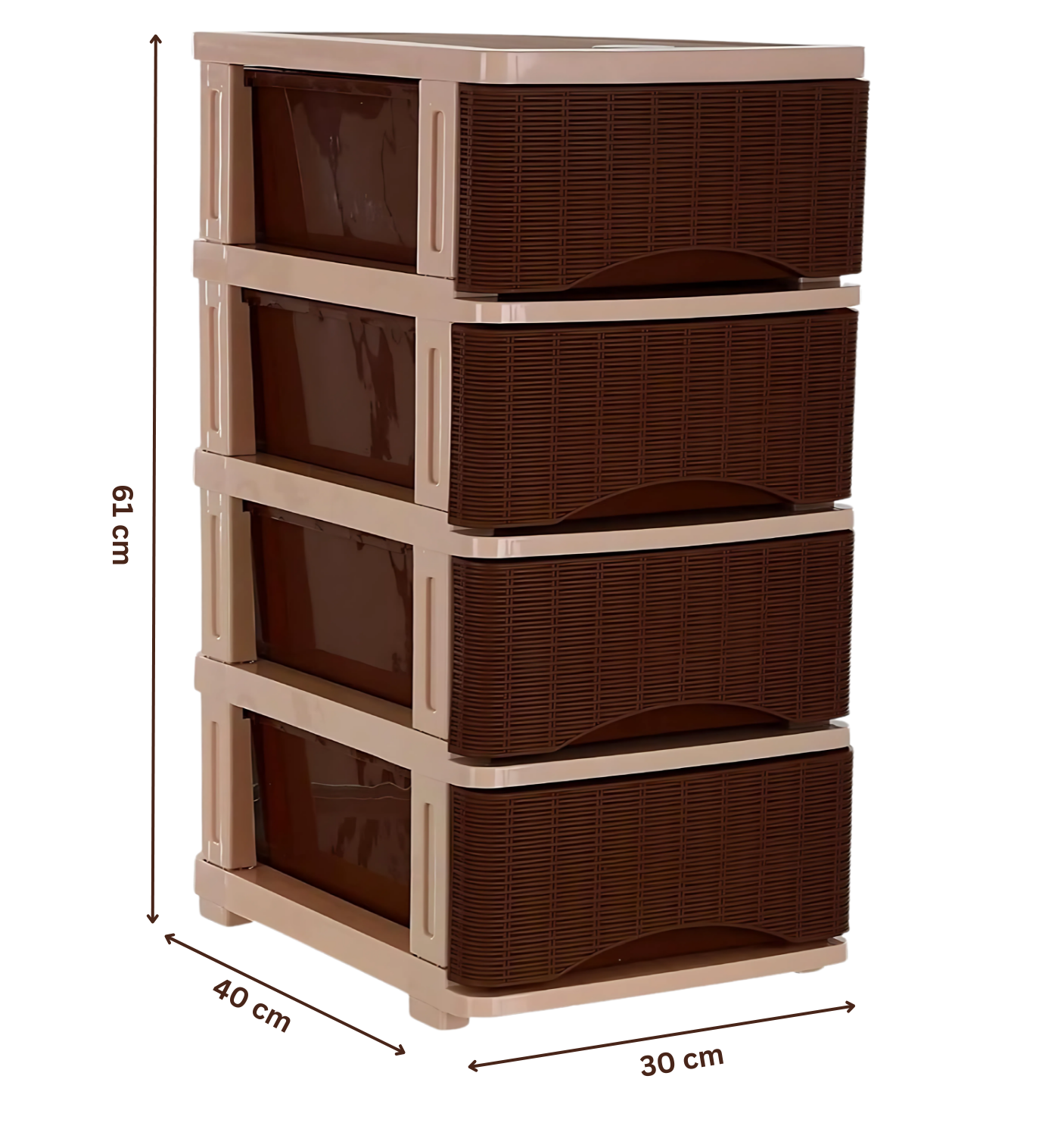 NAYASA Cane Tuckins No. 24 | Multi-Compartment Plastic Drawers | Storage Organizer