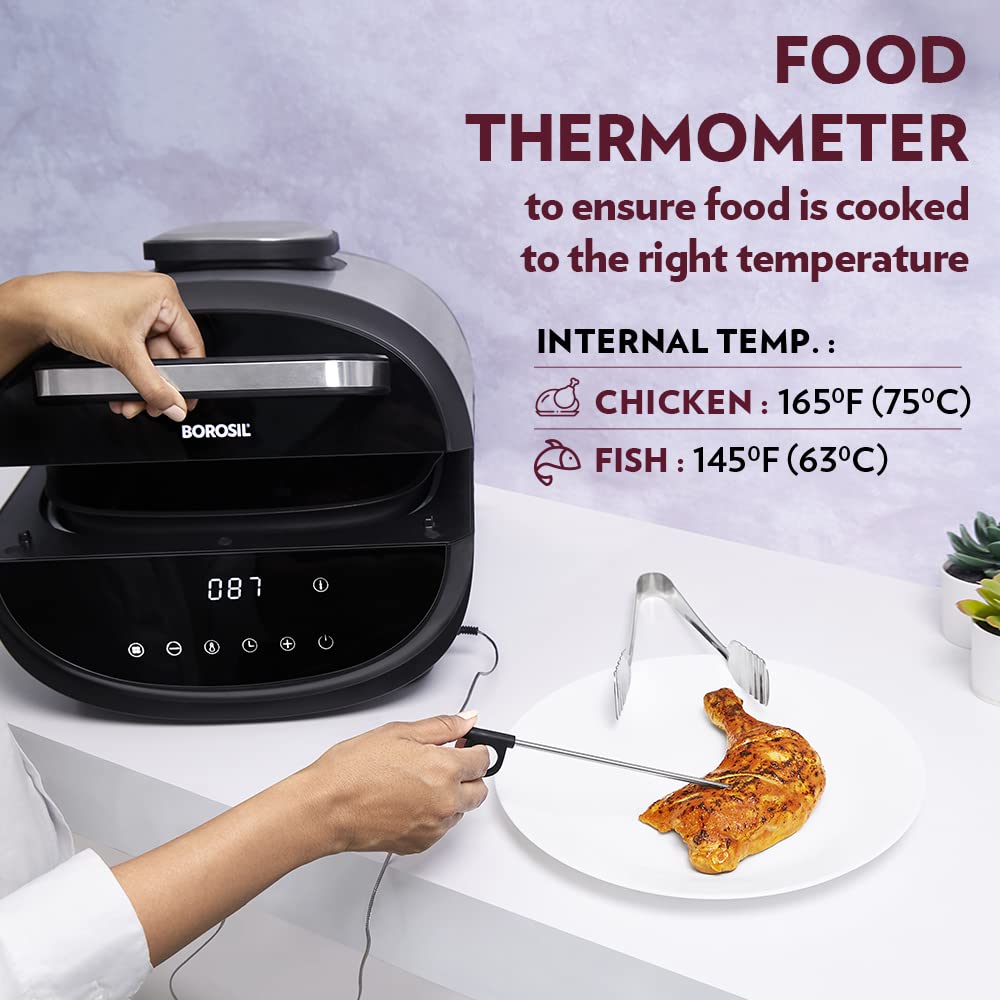 Borosil Best Digi Air-fryer, Top Load Air Fryer, Large Capacity, 8 Pre-Set Menus, 8 in 1 Functionality, 6.1 Ltr - Premium Air Fryer from Borosil - Just Rs. 9793! Shop now at Surana Sons