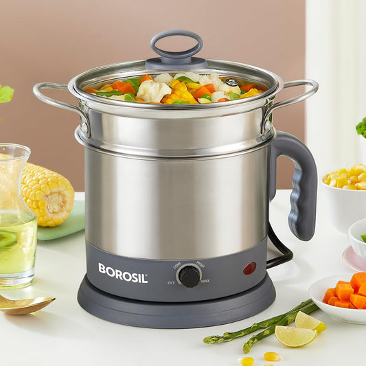 BOROSIL Quick Multipurpose Electric Kettle, 1.3 Ltr