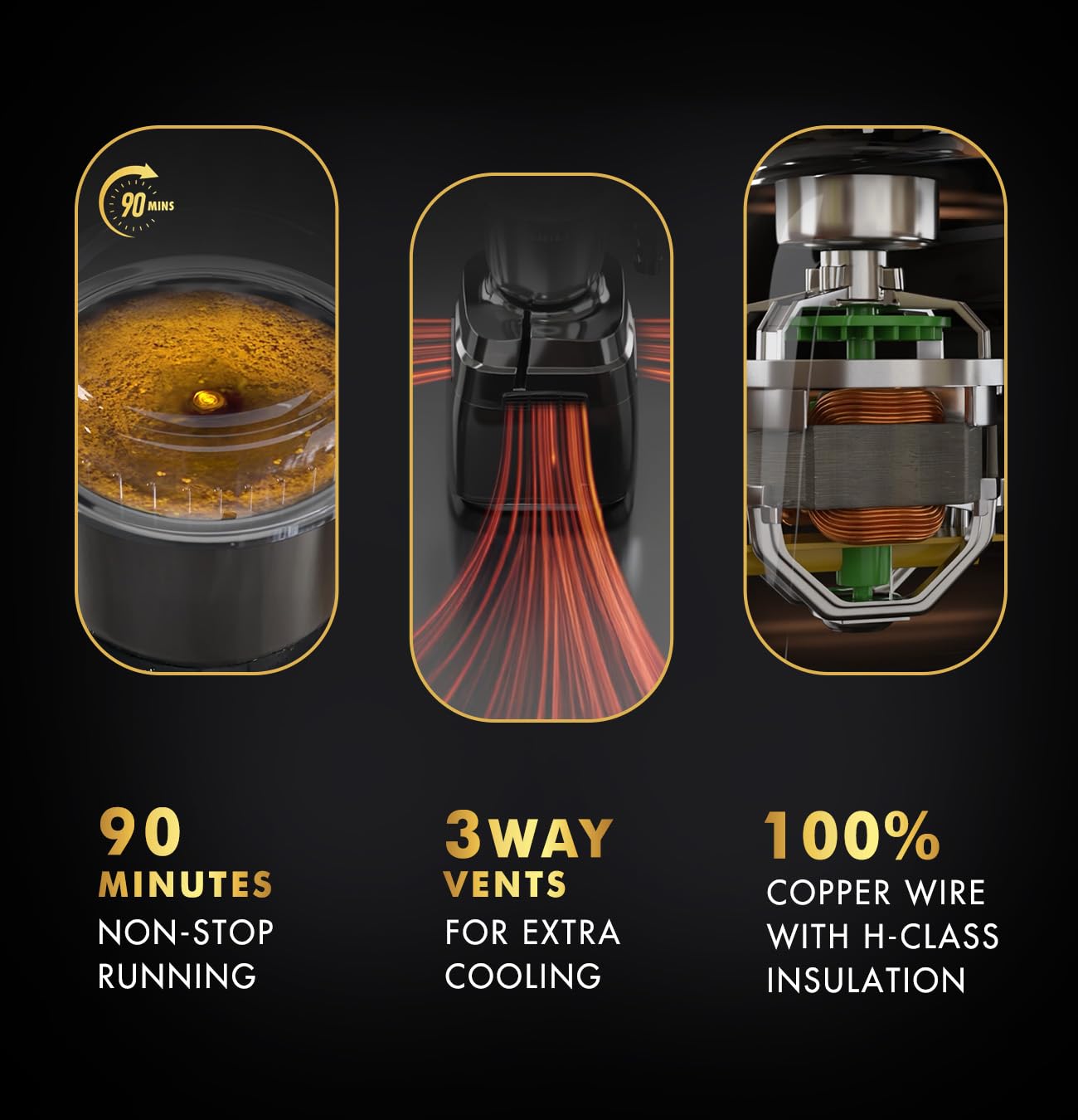 SUJATA 1000 Watt Mixer Grinder, Black | MG01 | 3 Jar