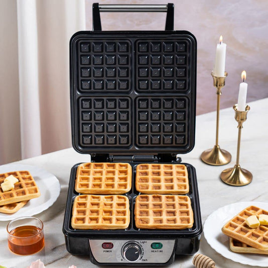 BOROSIL Jumbo 4-Slice Waffle Maker | 1100 Watt
