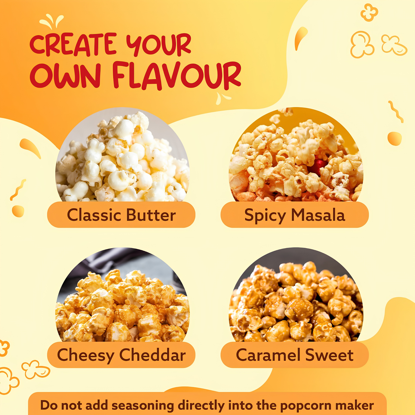 AGARO Delite Electric Popcorn Maker, 1200W Hot Air Popper, Oil-Free Healthy Snacks for Kids in 2 Minutes, 90% Popping Rate, Measuring Cup Included, Family Party, 1 Year Replaceable Warranty