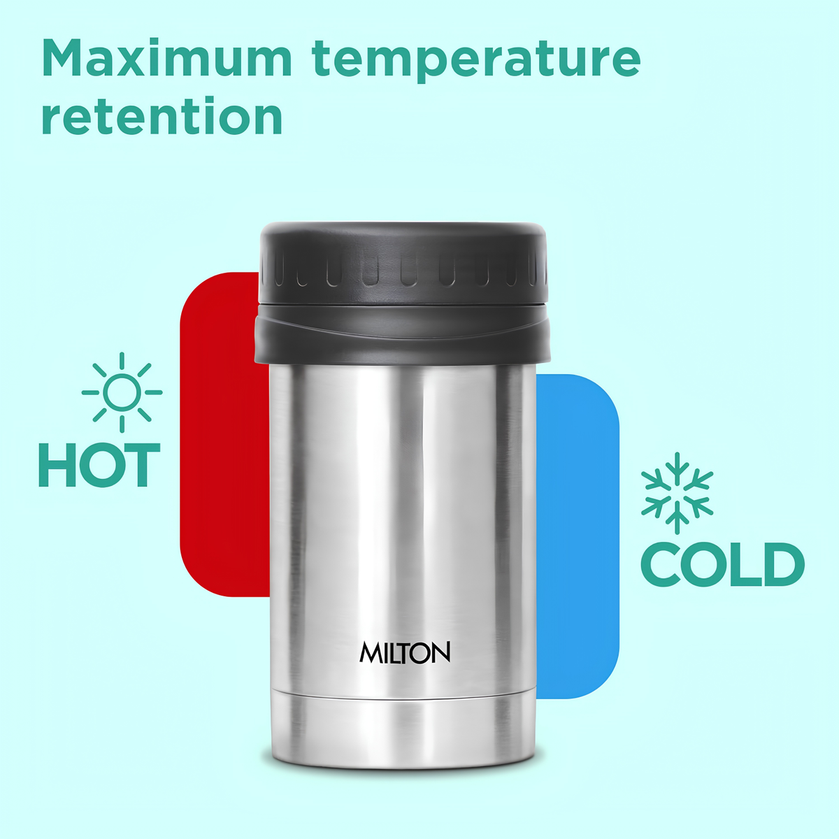 Milton Thermosteel Soup Flask | 100% Leak Proof I Premium Stainless Steel | Vacuum Insulated I Thermos for Soup, Tea, CoffeeSilver