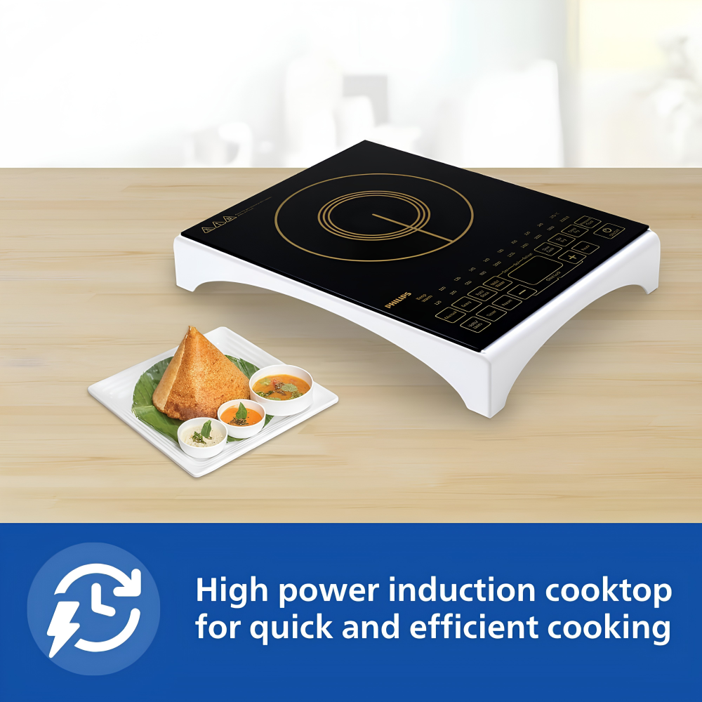 PHILIPS Viva Collection HD4938/01 2100-Watt Glass Induction Cooktop with Sensor Touch