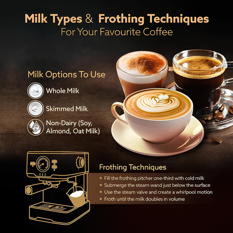 AGARO Imperial Espresso Coffee Machine, 15 Bars | With Foaming Milk, Frother Wand for Espresso, Cappuccino, Latte and Mocha, Steam Espresso Maker For Home | Adjustable Milk Frothing and Double Temperature Control System | Stainless Steel | 1100 W