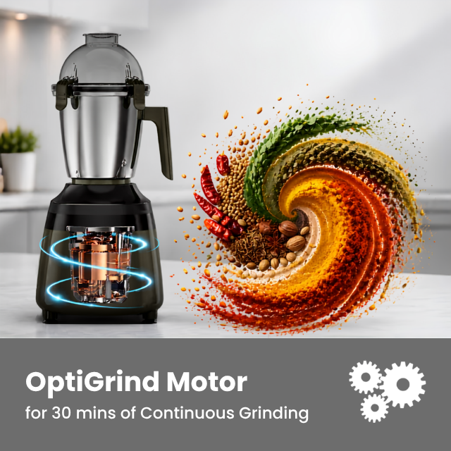PHILIPS HR7000/00, 750 Watt 3 Jars Mixer Grinder | 21000 RPM, OptiGrind Motor Technology, Grey and Black