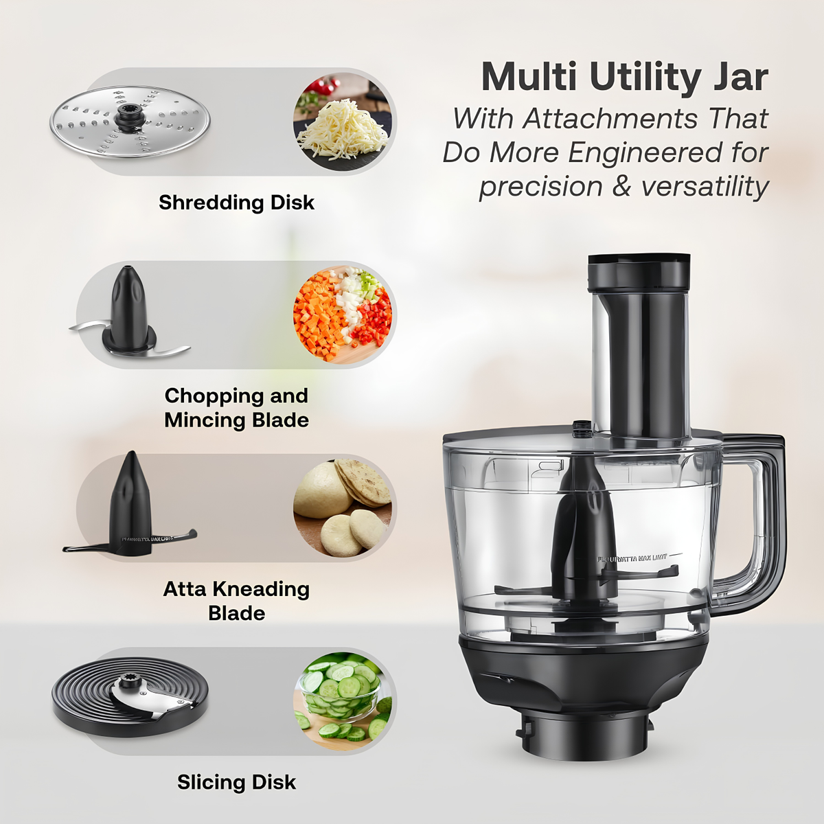 PRESTIGE Prisma Pro 750W 5 Jars Mixer Grinder  Stainless Steel Jars 3U, Multi Utility Jar 1 U & Juice Jar 1 U | 6 Super-Efficient Blades | Black & Silver