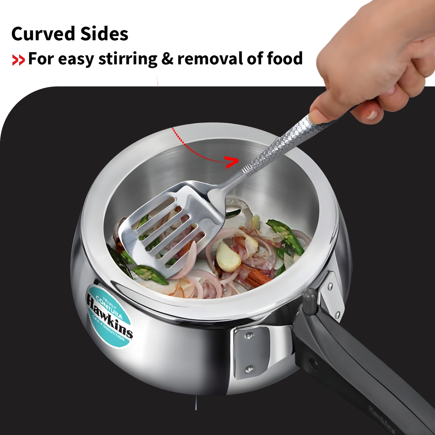 HAWKINS Contura Tri-Ply Stainless Steel 3.5 Litre (SSTCO35) |Induction Compatible