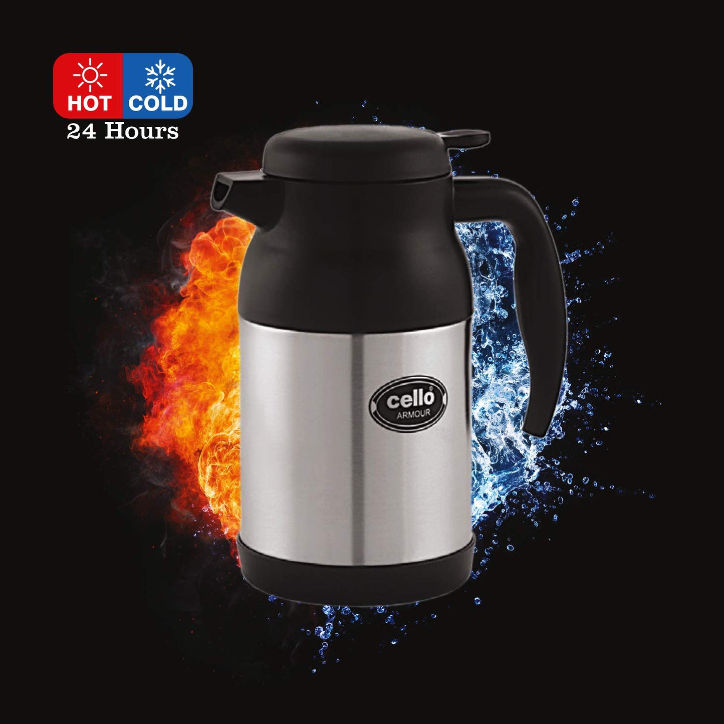 Cello Armour Stainless Steel, Double Walled, Vacusteel Carafe | Thermos | Hot & Cold - Premium Thermos from Cello - Just Rs. 1148! Shop now at Surana Sons