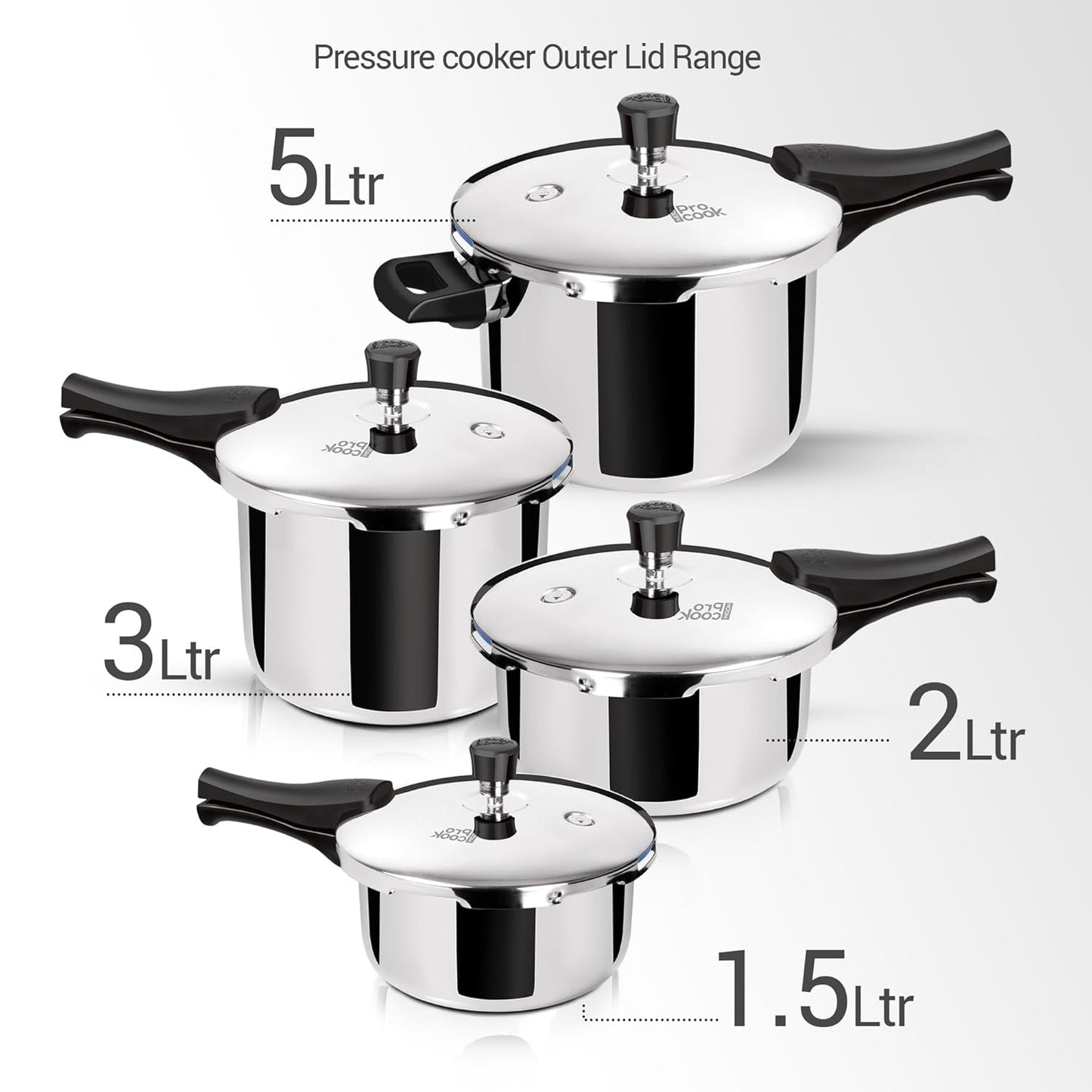 MILTON PROCOOK Triply Stainless Steel Pressure Cooker Outer Lid | ISI