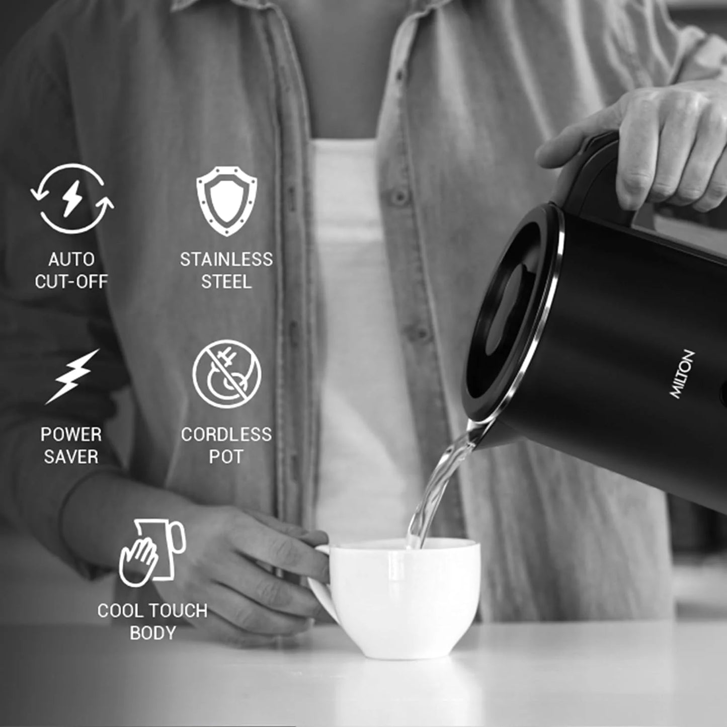 MILTON Companion Double Wall Electric Kettle 800 ML