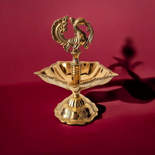 Brass Peacock Design Diya