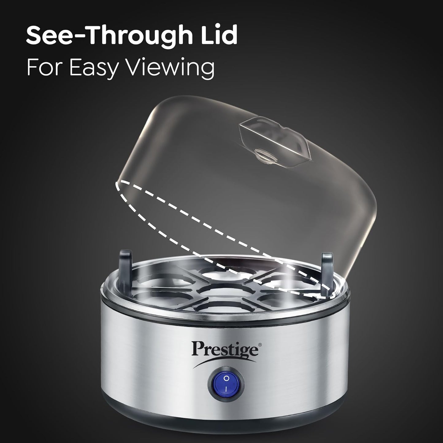 PRESTIGE Prestige Egg Boiler PEB-01 | 350-Watt | One-Touch Operation | Stainless Steel Body & Heating Plate | Auto Switch-Off for Safe Cooking