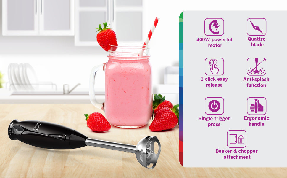Bosch Stainless Steel CleverMixx Hand Blender With Attachments | MS1BG1151I | 400 Watts, Black - Premium Nutriblend Blenders from Bosch - Just Rs. 3490! Shop now at Surana Sons