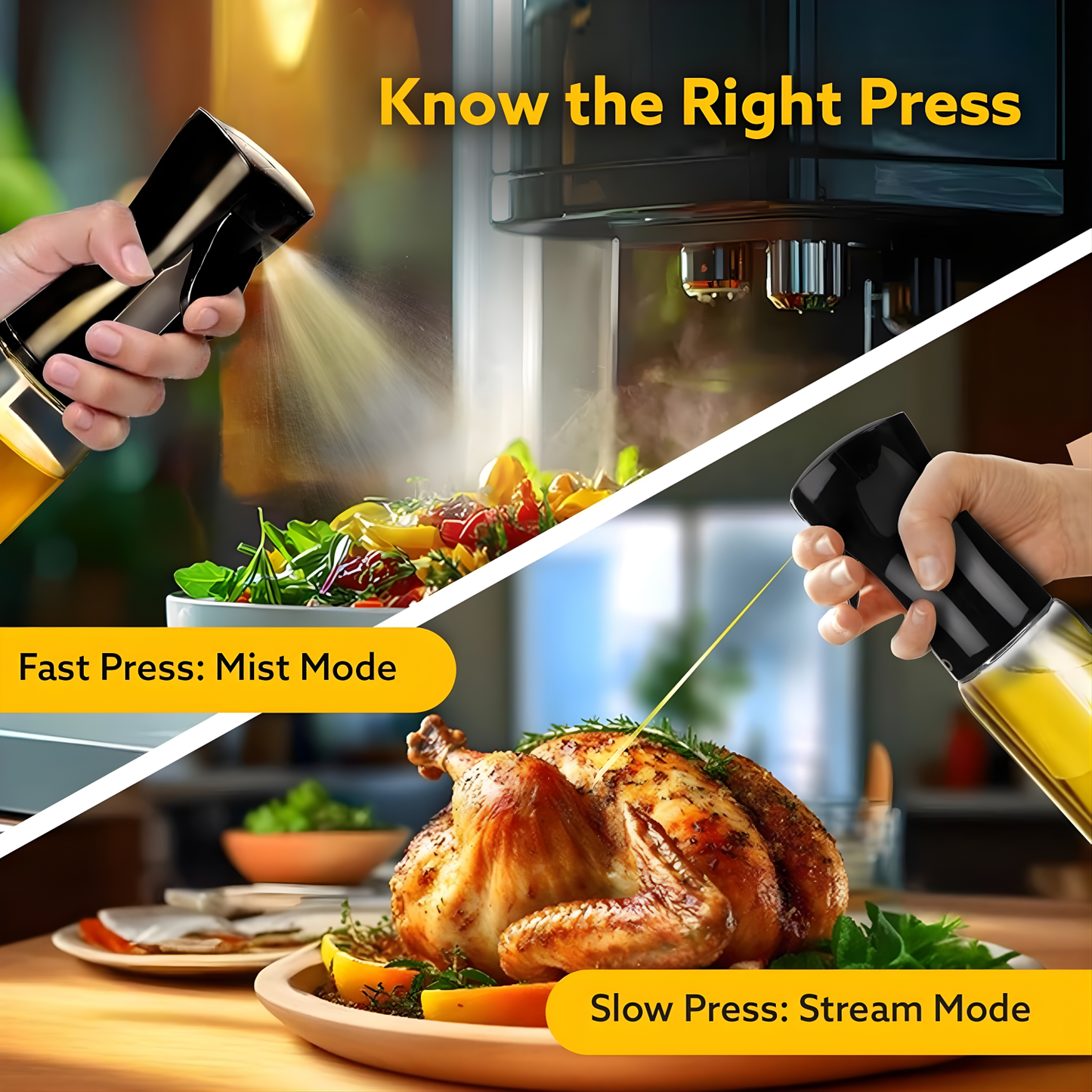 AGARO Elegant Oil Sprayer For Cooking, 200 Ml, Glass Body, Refillable Cooking Oil Spray Bottle, Oil Spritzer !