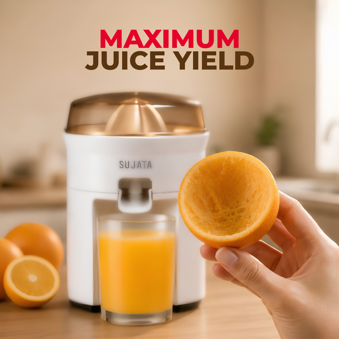 SUJATA CITROMATIC Citrus Juicer Machine for Pulpy Delights | 40 Watts | 110 RPM | Direct Flow for Unlimited Capacity