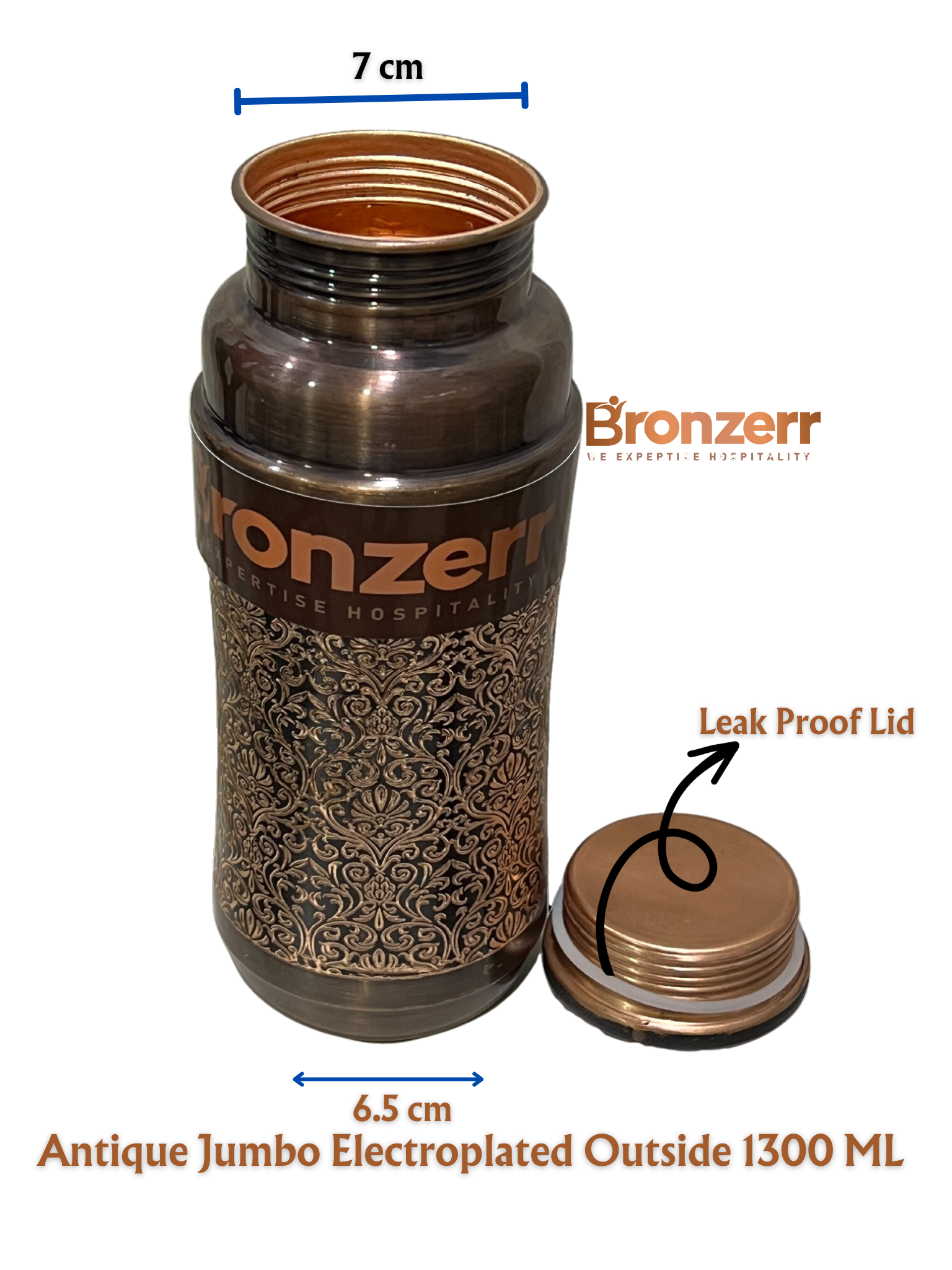 Bronzerr Copper Bottles | Pure Copper | Plain Or Color Electroplated Outside | Color Gift Box | Ideal Gift - Premium copper water bottles from Bronzerr - Just Rs. 780! Shop now at Surana Sons
